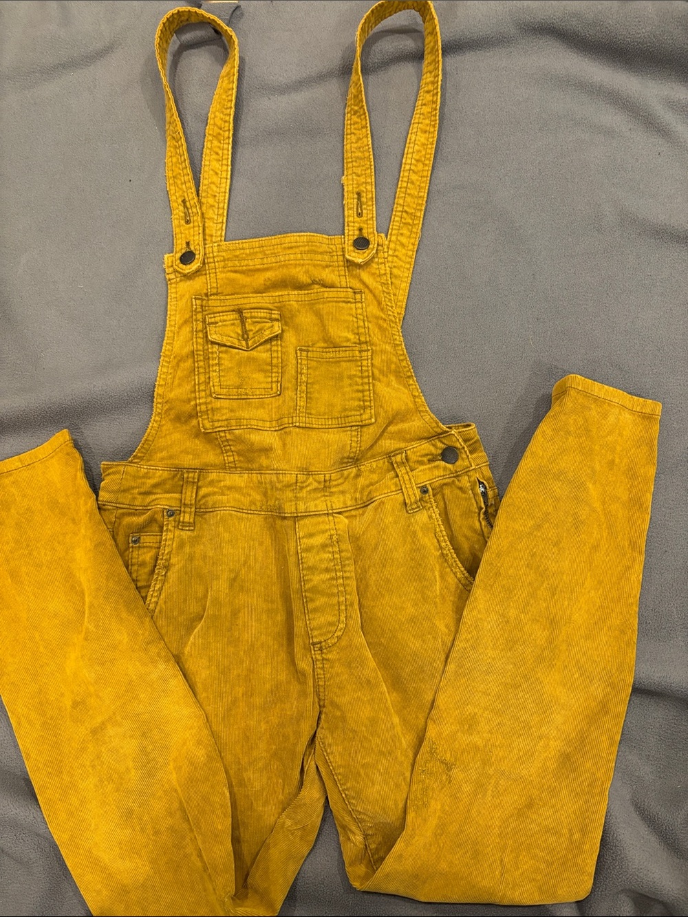 Womens Gray Washed Overalls